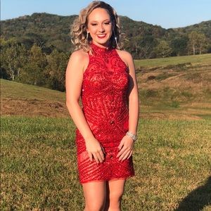 Size 2 Sherri hill homecoming dress red